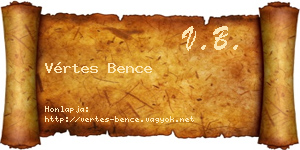 Vértes Bence névjegykártya